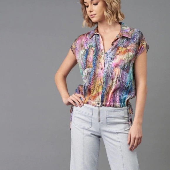 Lola & Sophie colorful Python shirt, M, CB2259 - Picture 5 of 8